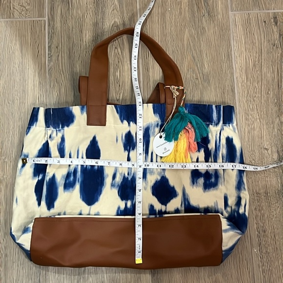 Lu & Elle Purse Bag Tote Tie Dye Tassel Blue Beach Boho Travel Island Laguna - Picture 7 of 10